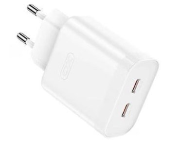 Мережевий зарядний пристрій: L105 (EU) 35W dual Type-c port fast charger White XOL105TPC фото