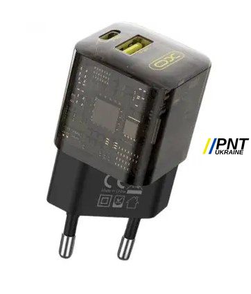 Мережевий зарядний пристрій: CE05(EU) PD30W+QC3.0 18W fast charger, у комлекті разом із кабелем Lightning cable (NB-Q189A) XOCE05APP фото