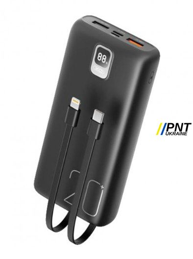 Павербанк PR185 digital display with cable (TYPE-C, Lightning) fast charging power bank (QC22.5W/PD2) XOPB18520 фото