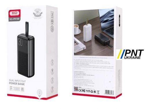 Повербанк PR199 Light Display Power Bank 30000mAh Black XOPR1993B фото