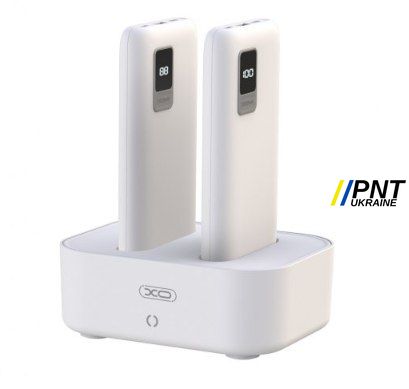 Павербанк PR151 indoor Shared power bank with cable mobile power bank 10000mAh (Two power banks and one base), у комплекті 2 шт та зарядна платформа XOPR15110 фото