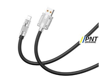 Кабель NB227 OD6.0 6A silicone TPE zinc alloy data cable Lightning L=1.2M XONB227AP фото