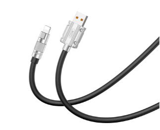 Кабель NB227 OD6.0 6A silicone TPE zinc alloy data cable Lightning L=1.2M XONB227AP фото