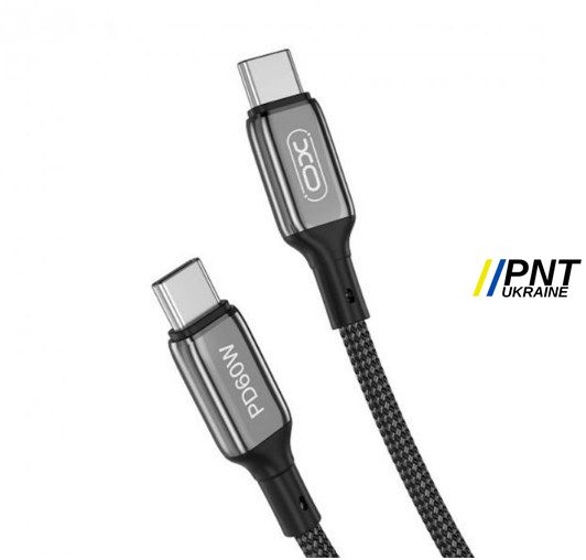 Кабель NB-Q180B Type-c to Type-c 60W Braided Zinc Alloy USB Cable 1M XONBQ180T фото