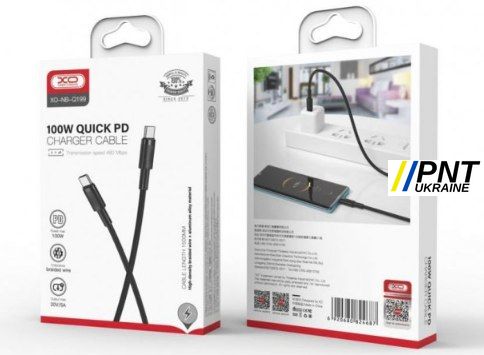 Кабель NB-Q199 type-c to type-c 100W USB Cable 1.5M XONBQ199T фото